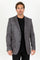 Mens Charcoal Faux Suede Blazer Jacket – Double Button Smart Casual Sport Coat