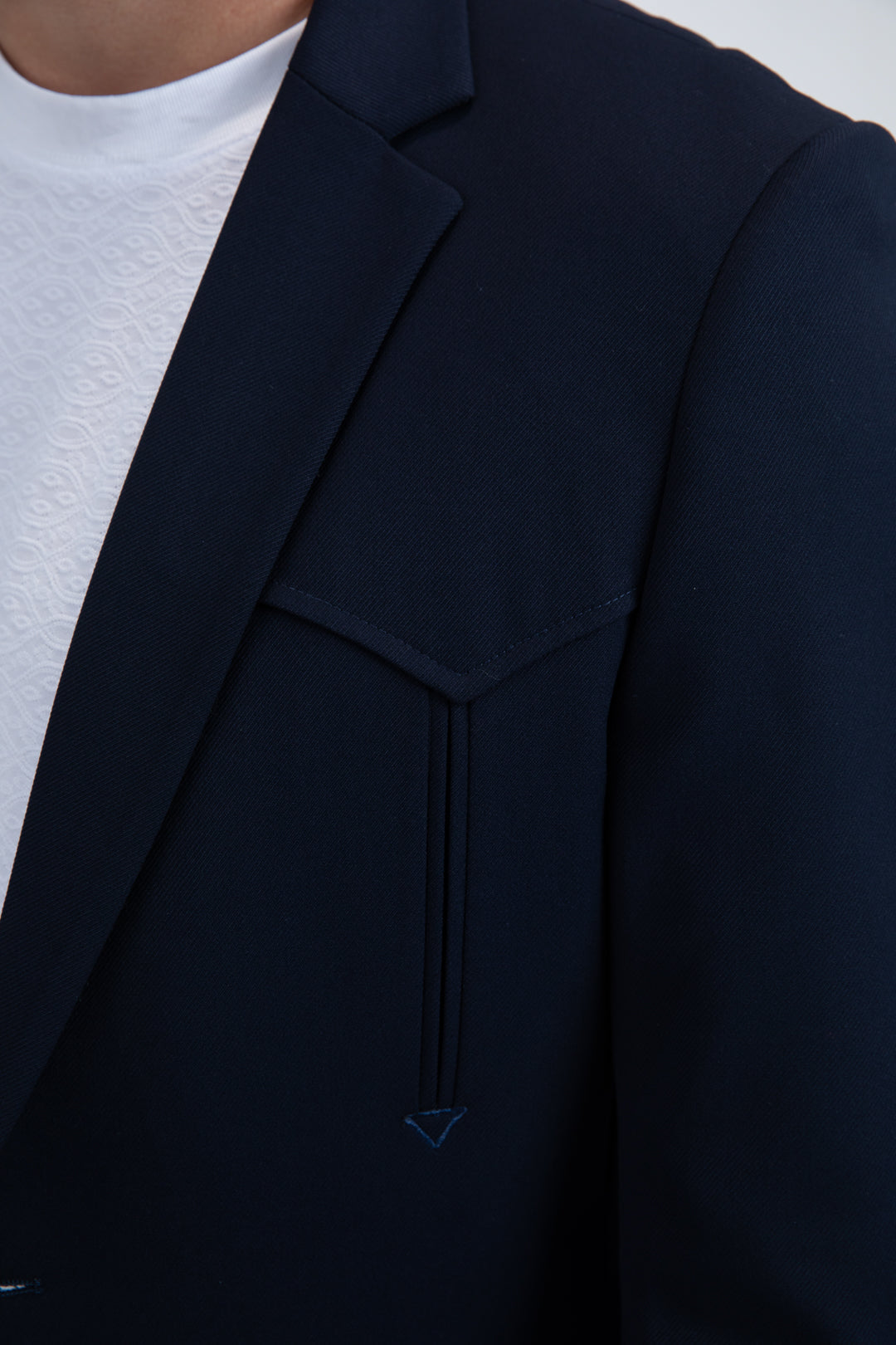 Men’s Navy Western Cowboy Blazer – Double Button Dress Coat - S