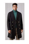 Men Lapel Collar Double Breasted Overcoat