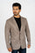 Men’s Mink Faux Suede Blazer with Double-Breasted Buttons