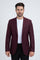 Burgundy Western Cowboy Blazer - Mens Modern Fit Stretch Date Night Burgundy Blazer