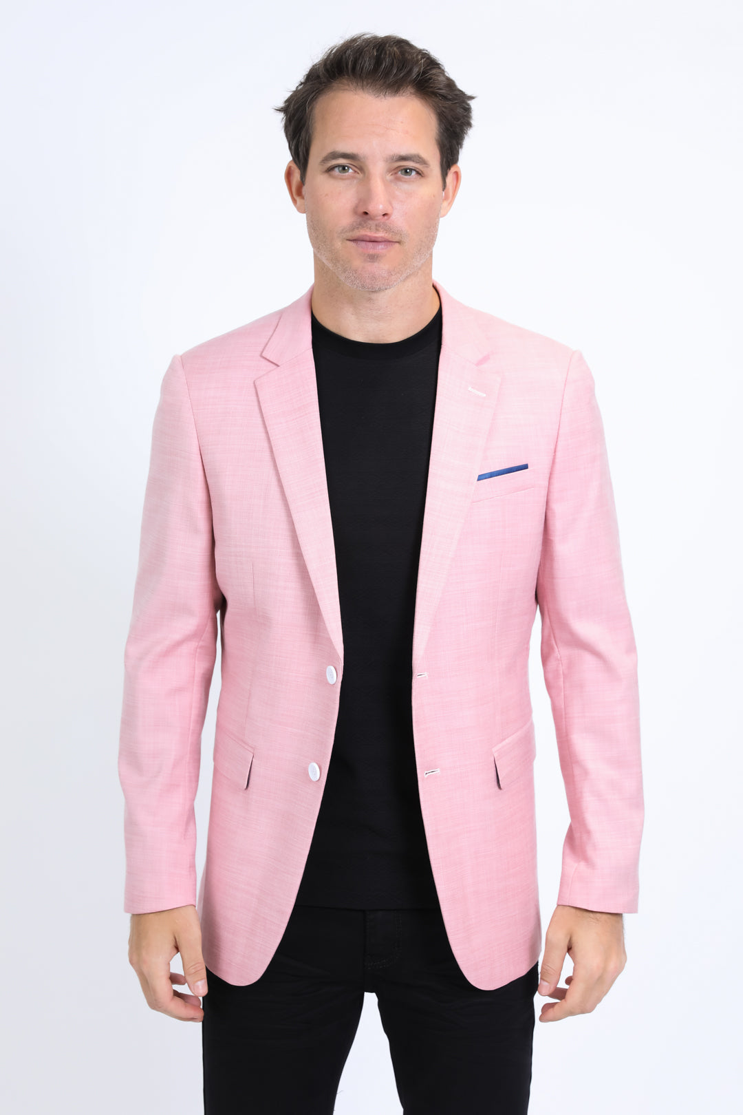 Men’s Pink Sport Coat – Modern Fit Stretch Blazer for Evening Wear - S