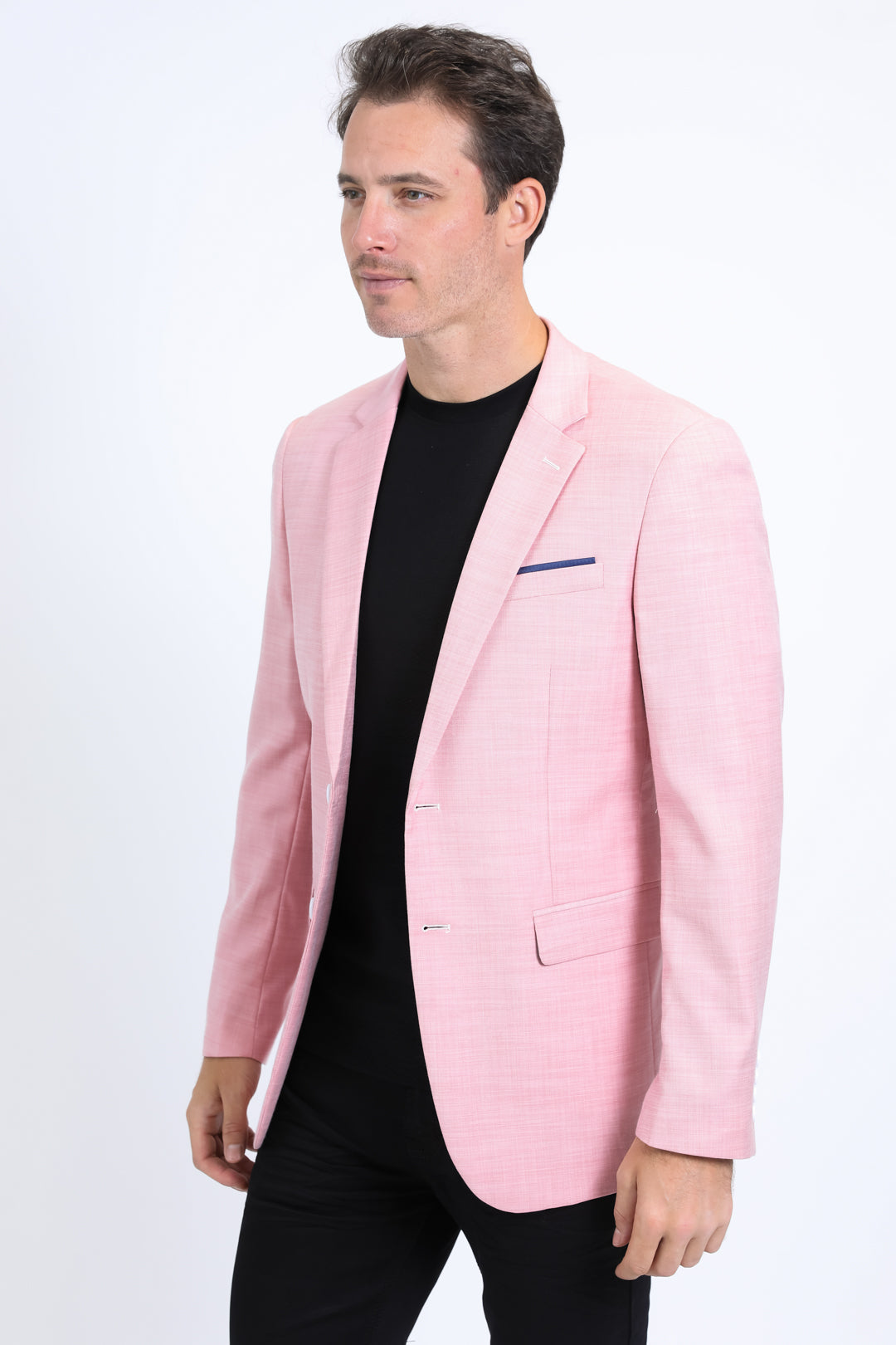 Men’s Pink Sport Coat – Modern Fit Stretch Blazer for Evening Wear - S