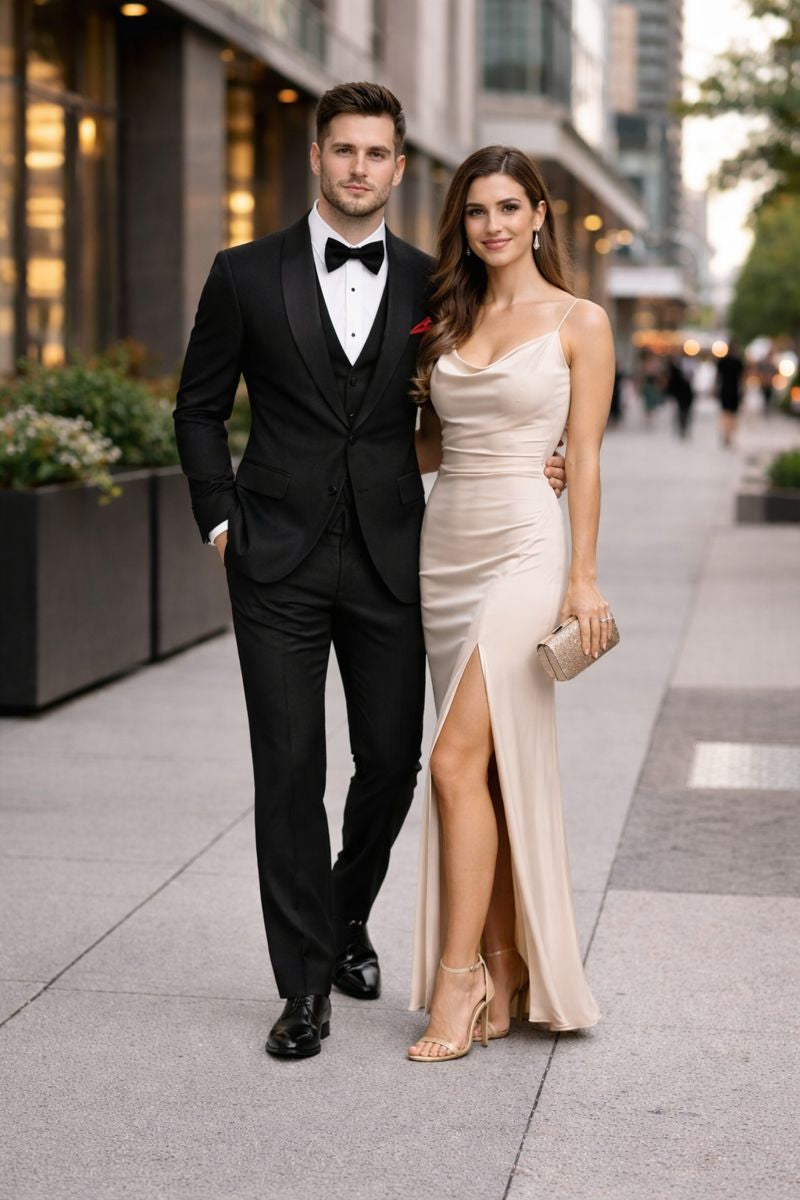 Men One Button Floral All Black Tuxedo with Shawl Lapel 3 Piece-New Designer Collection - 36 Regular Jacket+30 Waist Adjustable 26to32)Height: 5'7"-6')(Neck: 14.5-16:S)