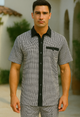 Men’s Houndstooth Walking Suit by Dreams by Zacchi – 2 Piece Lei sure Set in black/white- $99