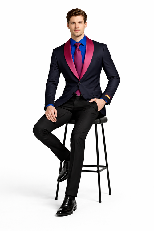 Black and Hunter Green Lapel Tuxedo Vested Shawl Collar Wedding Prom Suit