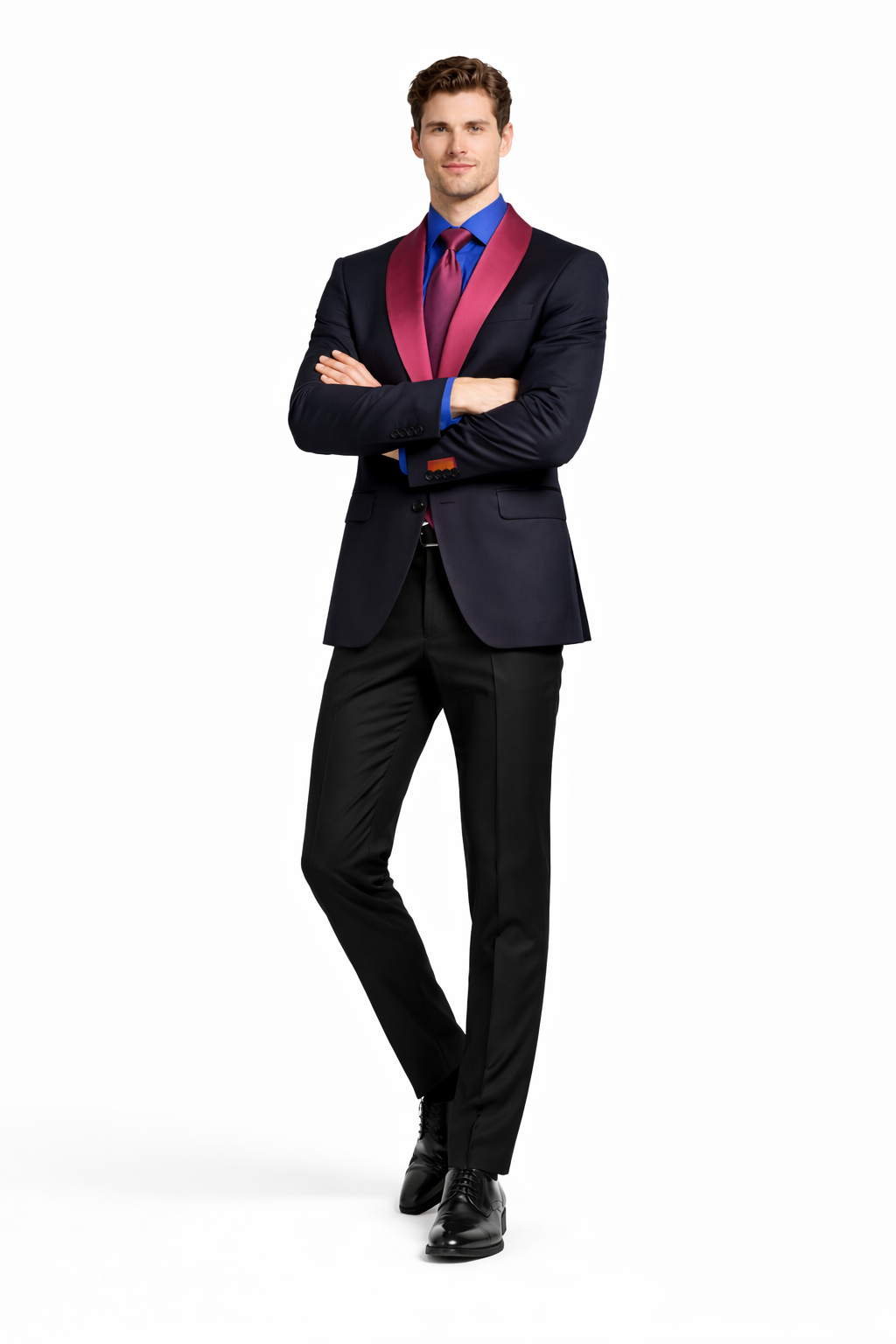 Black and Hunter Green Lapel Tuxedo Vested Shawl Collar Wedding Prom Suit