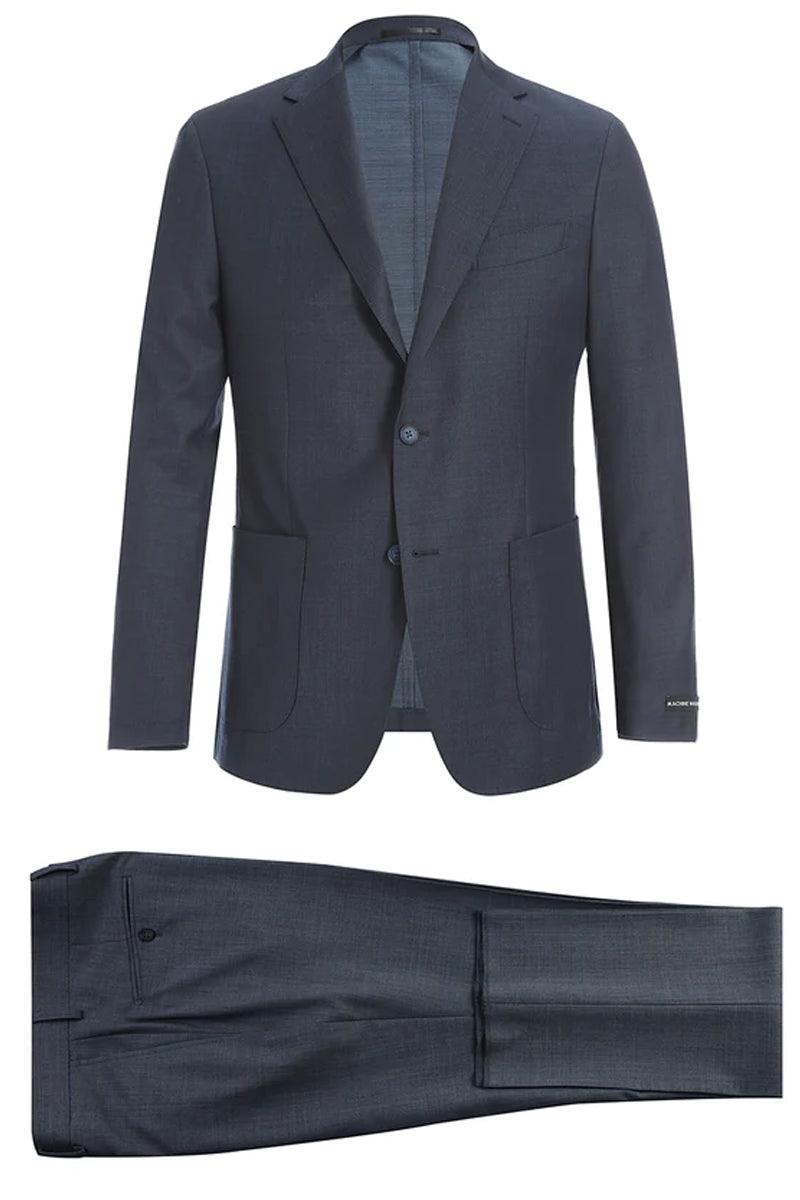 "Elegant Men's Charcoal Grey Wool Suit: Perfect for Prom, Weddings, and Sophisticated Occasions" - Charcoal