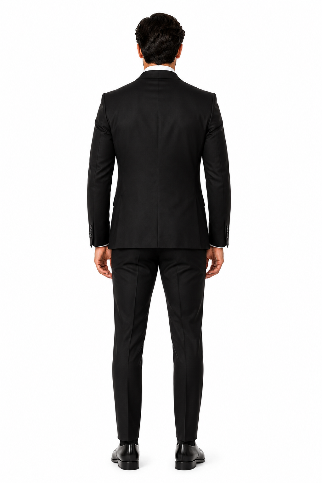 Rossi Man Men's Slim Fit Black Suit Double-Breasted Vest, Elegant Formalwear