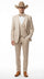 Mens Tan Cowboy Three Piece Suit Western Style Wedding and Formal Vested Suit