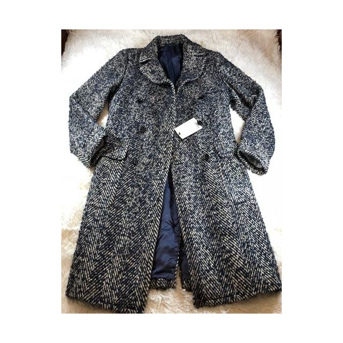 Men's Tweed Overcoat - Herringbone Overcoat - Black And White Topcoat - Coat Size 38