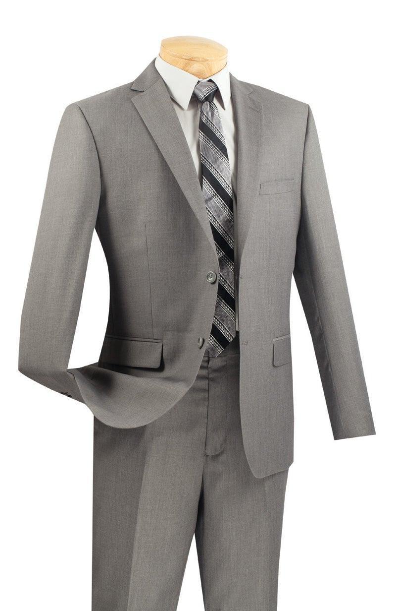 Men's Ultra Slim Fit suit 2 Piece -color Gray - 34 Short  - 28 Waist