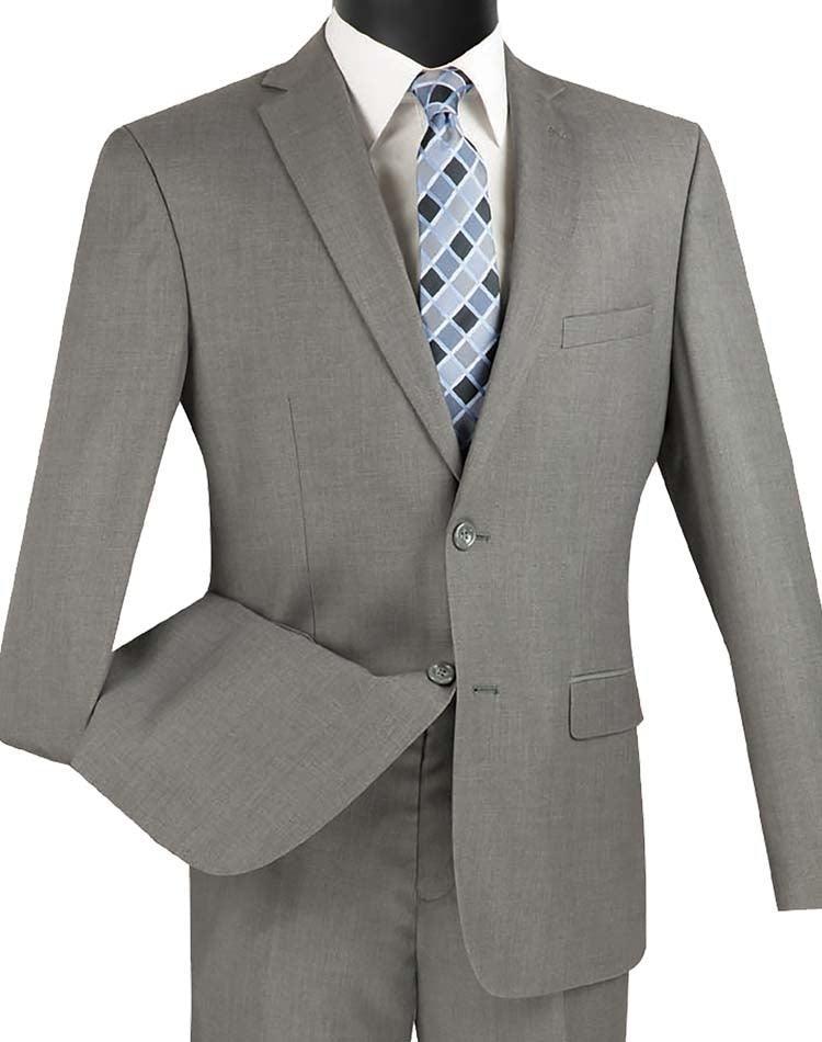 Men's Ultra Slim Fit suit 2 Piece -color Gray - 34 Short  - 28 Waist