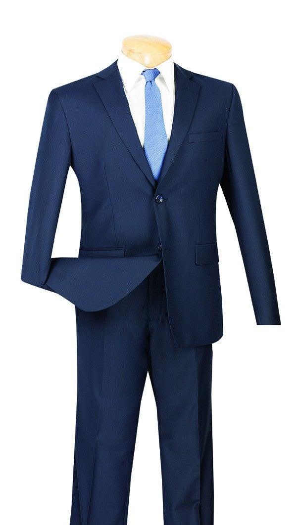 Men's Ultra Slim Fit suit 2 Piece-color Navy - 34 Short  - 28 Waist