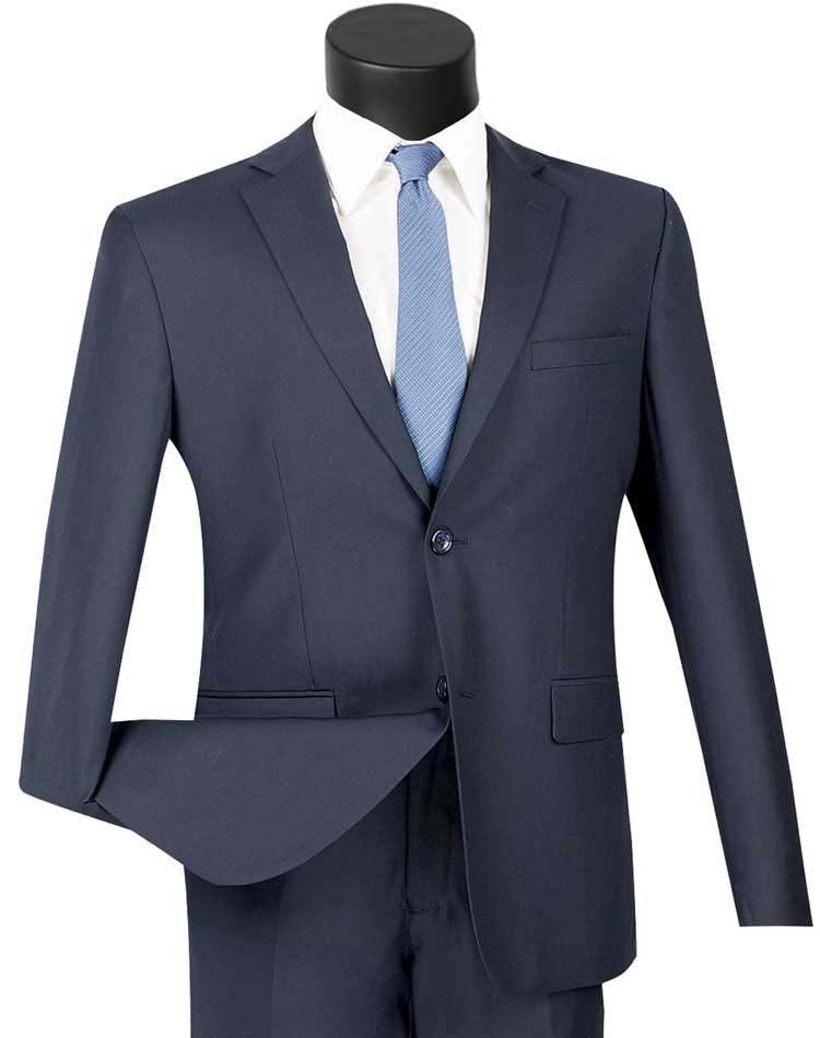 Men's Ultra Slim Fit suit 2 Piece-color Navy - 34 Short  - 28 Waist