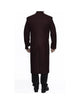 Men's Dress Coat Full Length Wool Dress Top Coat / Overcoat in Burgundy ~ Wine ~ Maroon Color