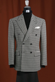 Modern Fit Men’s Houndstooth Blazer – 100% Wool Black & White Sport Coat