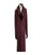 Mens Burgundy Wool coat And Overcoat With Fur Collar