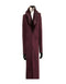 Mens Burgundy Wool coat And Overcoat With Fur Collar