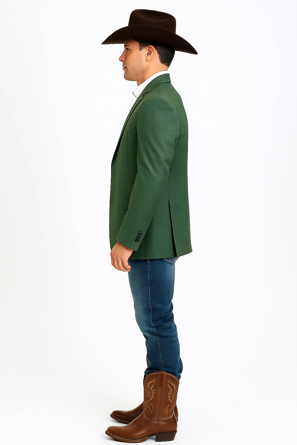 Western Blazer - Saco Para Hombre - Mens Double Button Western Green Blazer - 36 Short
