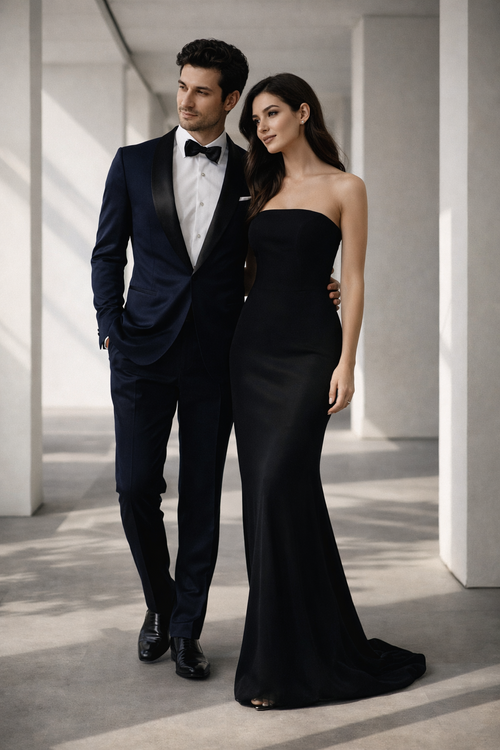 Mens 007 James Bond Navy Wool Tuxedo