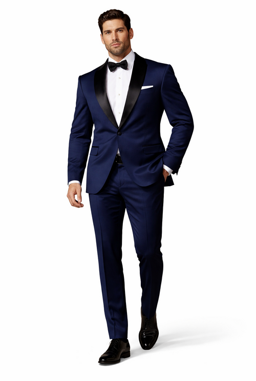 Mens 007 James Bond Navy Wool Tuxedo
