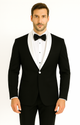 Men's 1 Button Contrast Shawl Tuxedo in Black & White