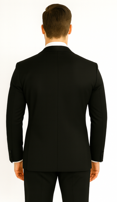 Men's 1 Button Contrast Shawl Tuxedo in Black & White