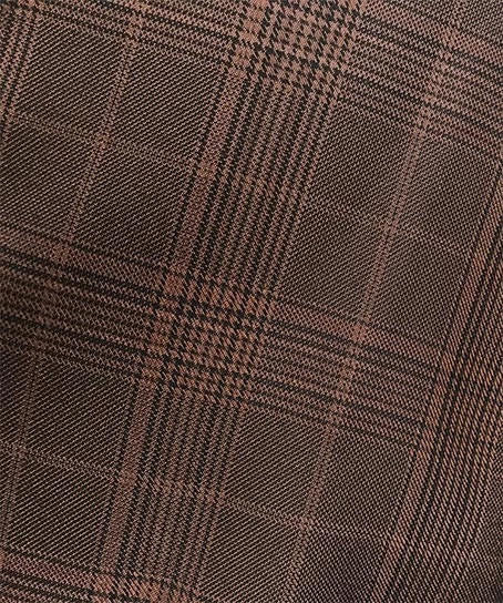 Mens 1930s Chestnut Brown Plaid 3 Piece Dress Suit 1920s Fancy Vest V2RW-7 - 34 Short or Extra Small