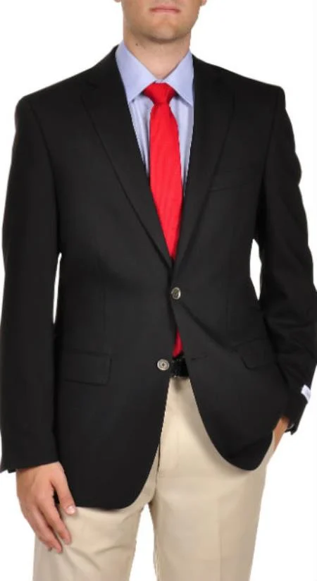 "Wholesale Mens Jackets - Wholesale Blazer - "Black Two Button Mabin Blazer