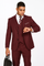 Mens 2 Button Slim Fit Wool  With Double Breasted Vest Burgundy Suit - New Arrival