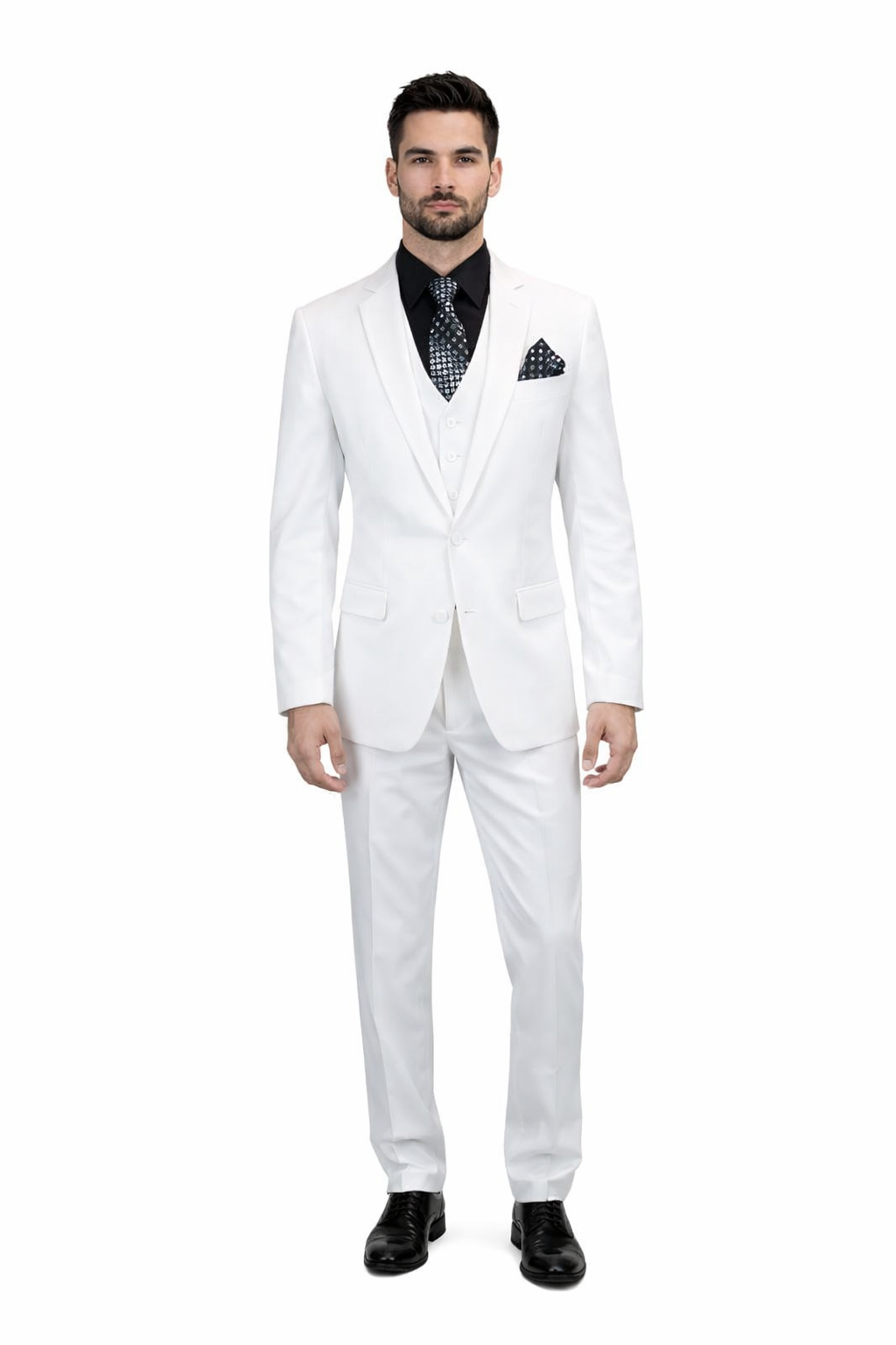 Men's 3 Piece Wool Suit Bold Colors 100% Wool Statement - 38 Short Jacket+32 Waist Adjustable 28to34)(Height: 5 4 to5 7 )(Neck  15-16.5)S-M)