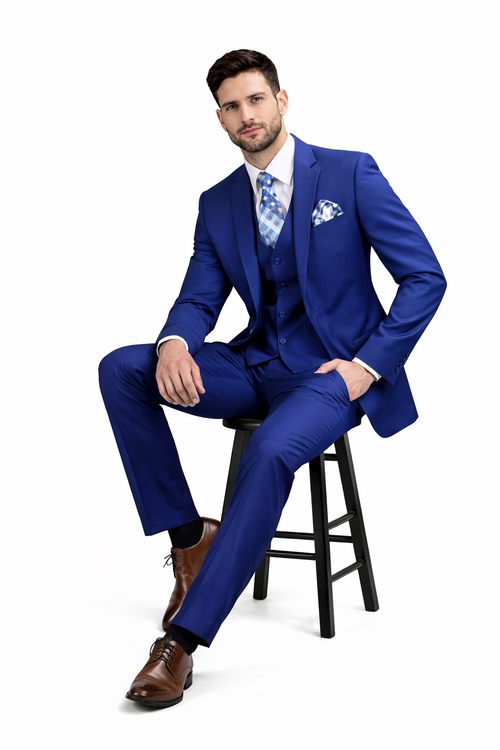 Men's 3 Piece Wool Suit Bold Colors 100% Wool Statement
