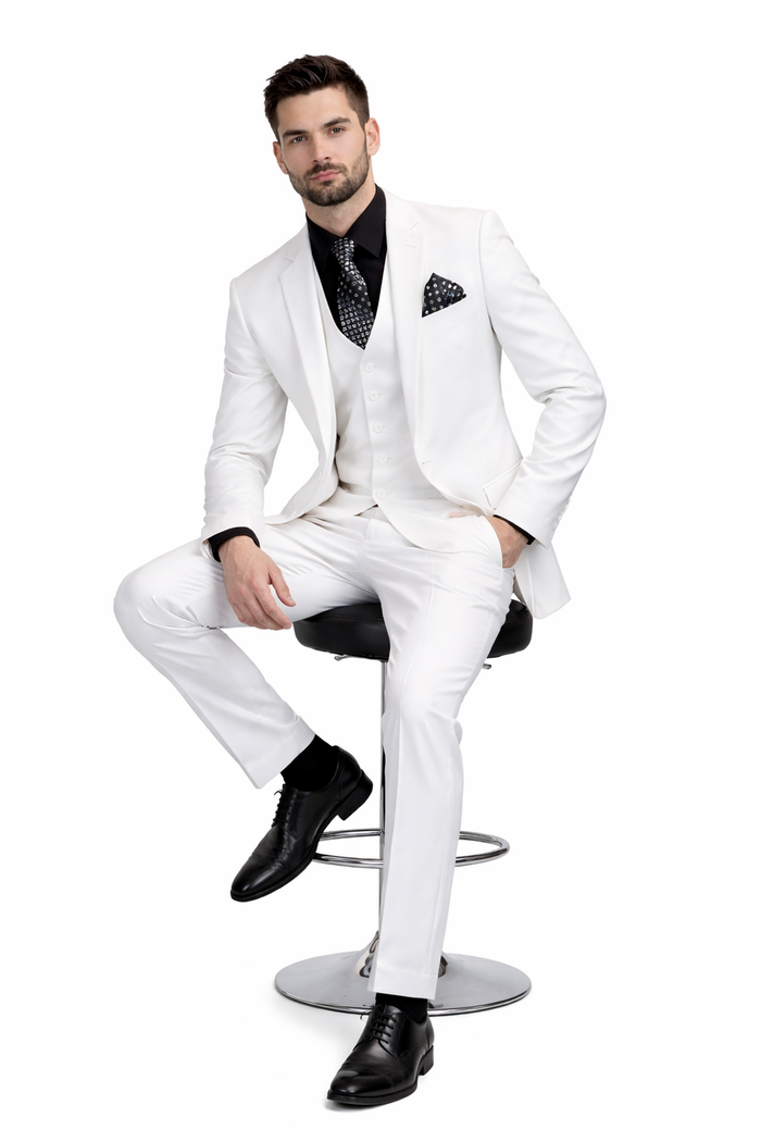 Men's 3 Piece Wool Suit Bold Colors 100% Wool Statement