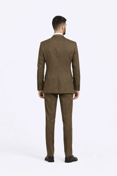 Al Capone Outfit for Men Brown Double Breasted Suit $179 + Hunter Green Vest $59
