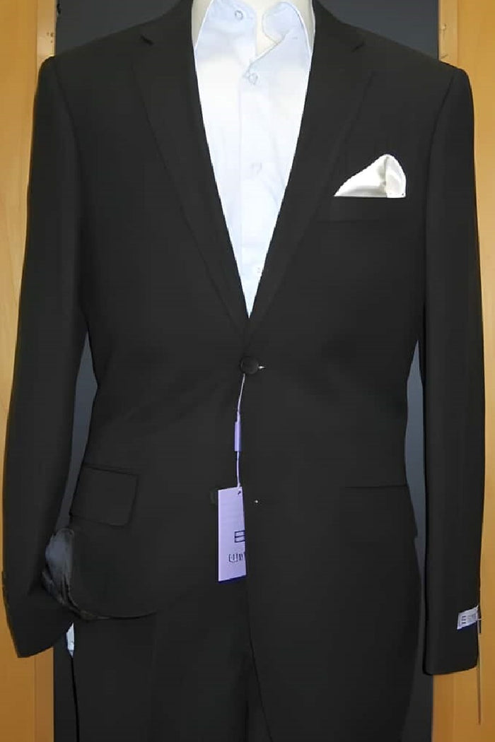 Mens Big and Tall Linen Suits - Black Tapered  Summer Fabric Suit