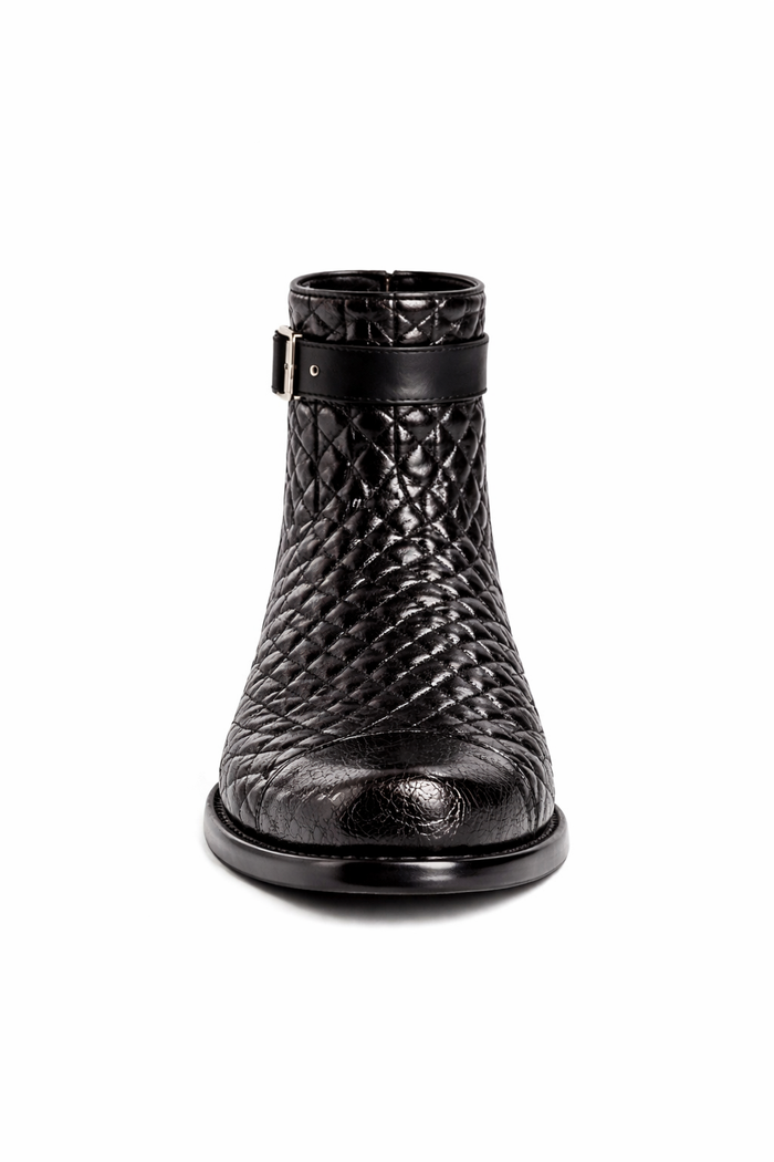 Mens Belvedere Libero Quilted Caiman Dress Boot in Brown-New Designer Collection
