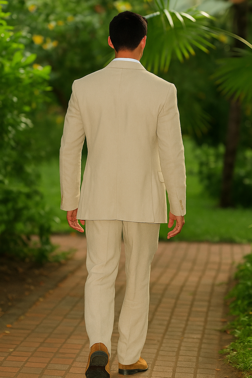 Mens Big and Tall Linen Suits - Natural Summer Fabric Suit - New Arrival