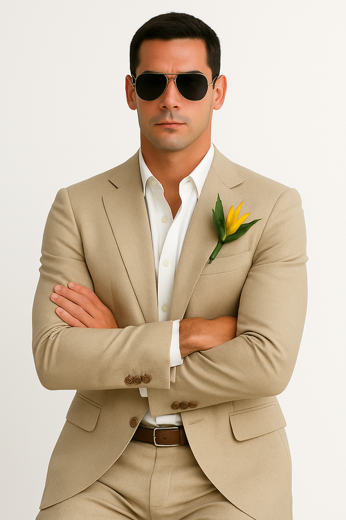 Mens Big and Tall Linen Suits - Natural Summer Fabric Suit - New Arrival