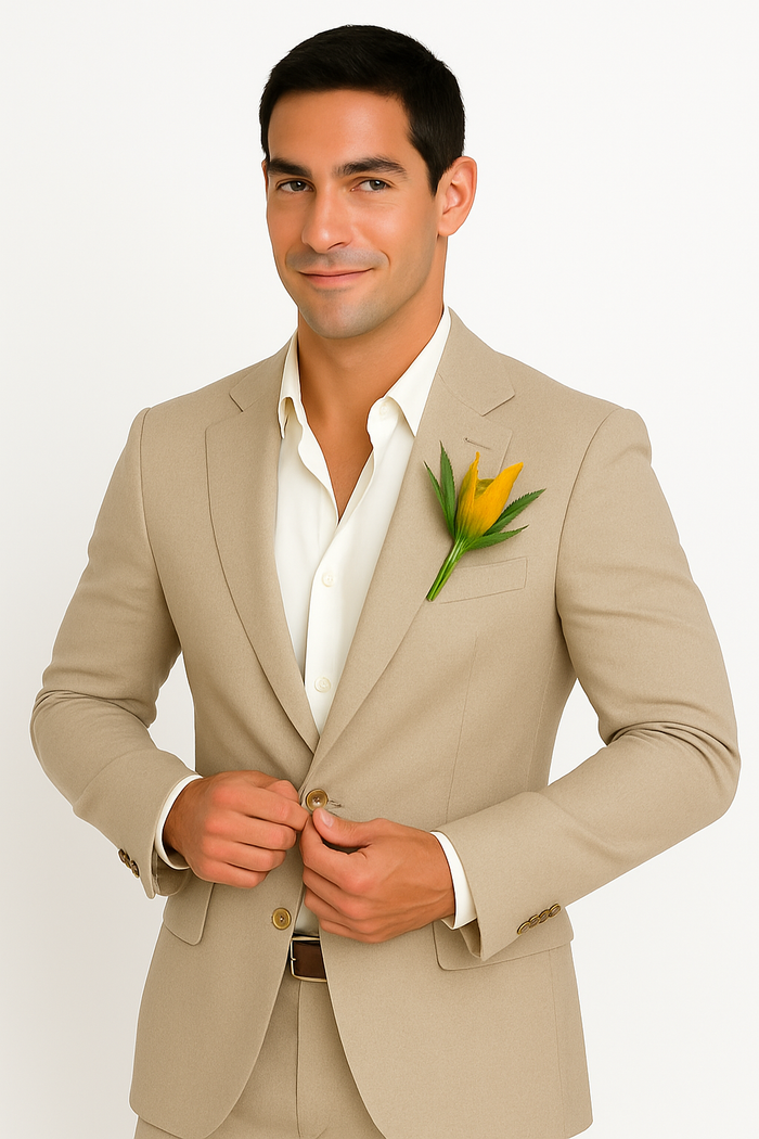 Mens Big and Tall Linen Suits - Natural Summer Fabric Suit - New Arrival