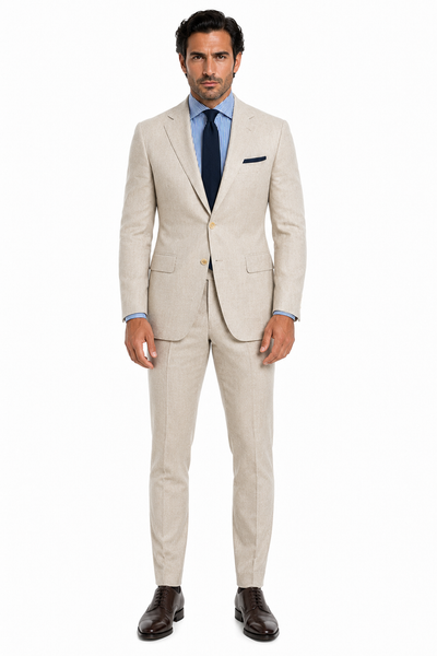 Mens Big and Tall Linen Suits - Silver Summer Fabric Suit