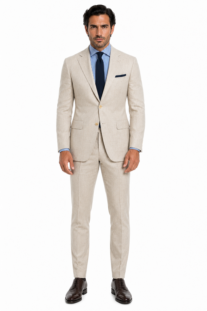 Mens Big and Tall Linen Suits - Silver Summer Fabric Suit