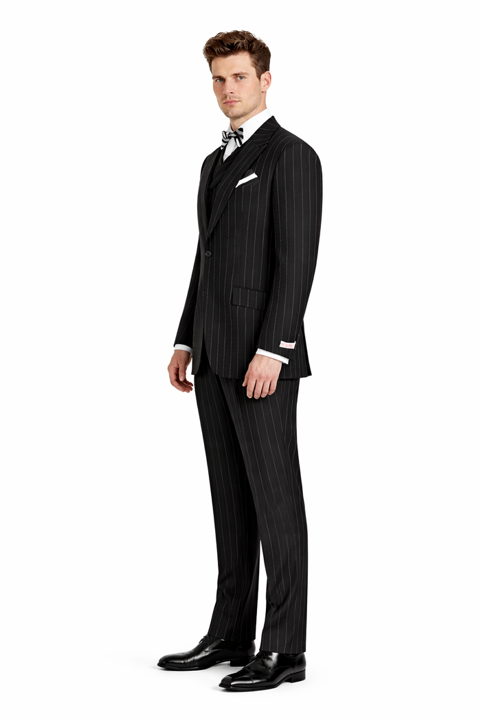 Mens Big and Tall Suits - Plus Size Black Suit For Men - Classic fit 1 Button With Vest-New Designer Collection