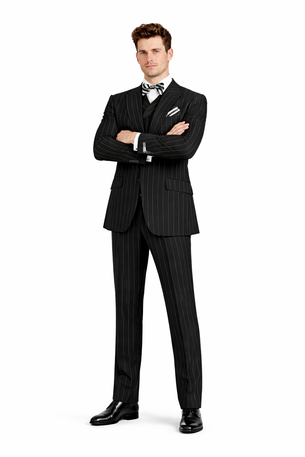 Mens Big and Tall Suits - Plus Size Black Suit For Men - Classic fit 1 Button With Vest-New Designer Collection - 52 Long