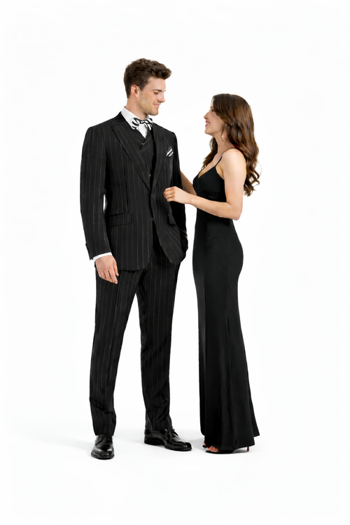 Mens Big and Tall Suits - Plus Size Black Suit For Men - Classic fit 1 Button With Vest-New Designer Collection