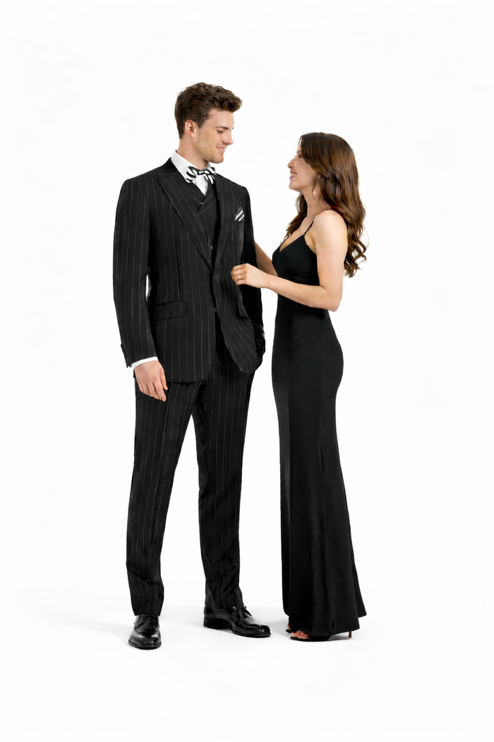 Mens Big and Tall Suits - Plus Size Black Suit For Men - Classic fit 1 Button With Vest-New Designer Collection