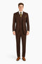 Mens Classic Fit 3 Button Vested Single Pleated Pant Suit in Chocolate Brown-New Designer Collection