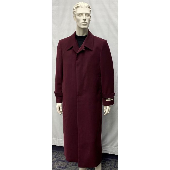 Mens Big and Tall Trench Coat - Burgundy Long Trench Coat