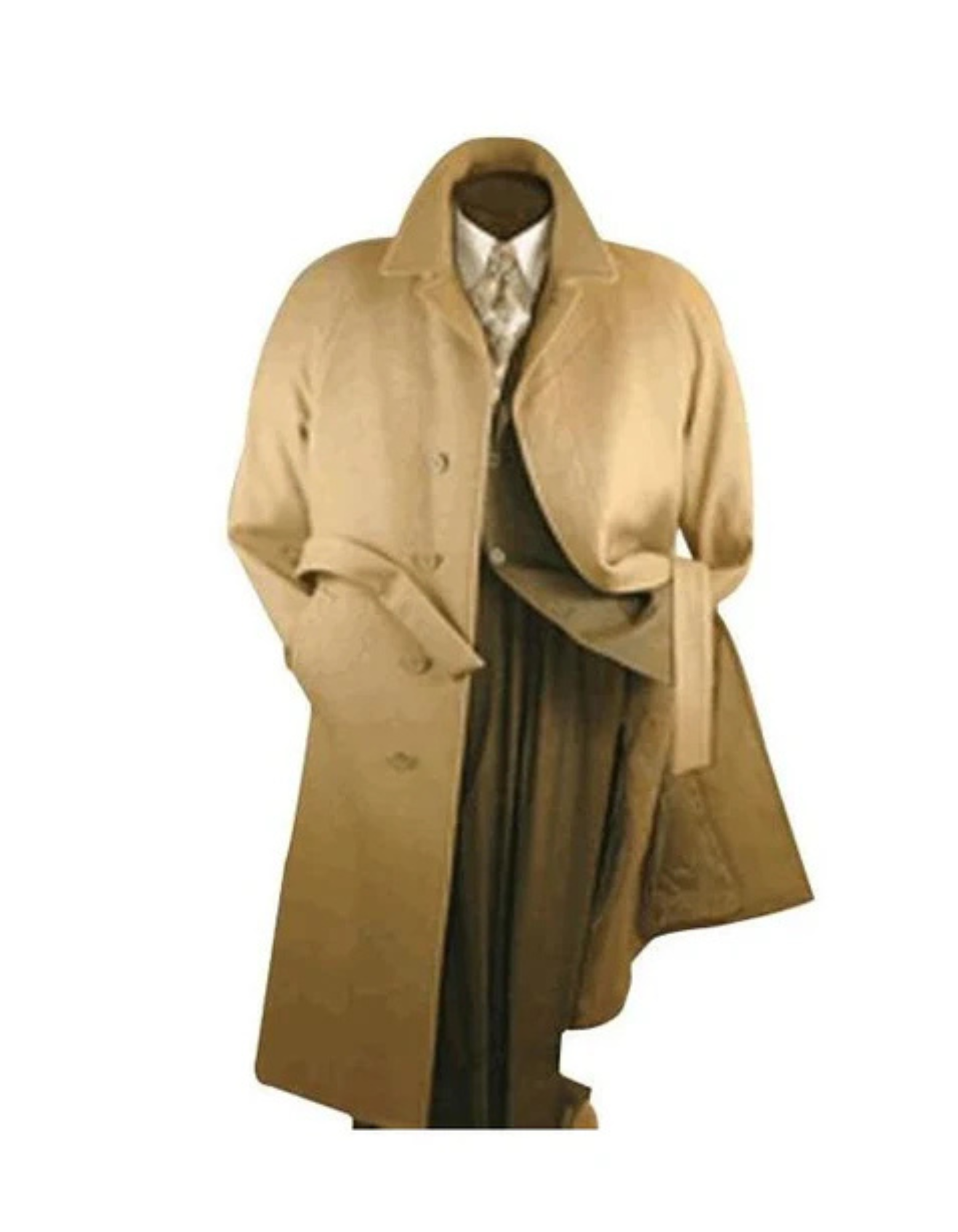 Mens Camel Wool Dress Coat