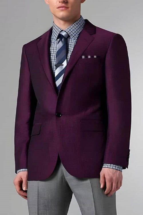 Mens Big and Tall Linen Suits - Burgundy Summer Fabric Suit